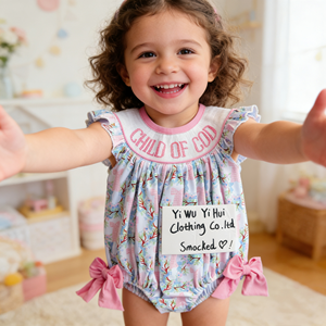 YIHUI Preordine Estivo RTS Personalizzato OEM Tutina per Bambina con Maniche a Campana, Volant e Fiocchi, Design Coordinato Famiglia e Fratelli, con Bottoni a Pressione, Stile Boutique - Product Image 4