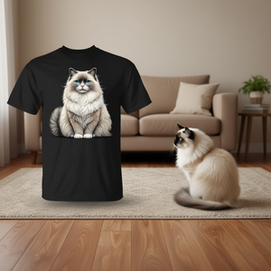 T-shirt Ragdoll Cat noir unisexe taille adulte grande taille cadeau pour les amoureux des animaux - Product Image 3