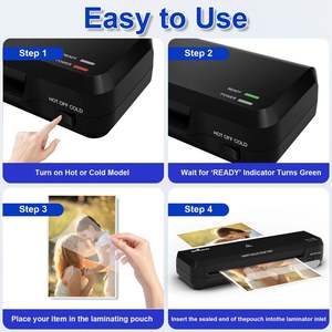 Plastifieuse de bureau Ortech A4, machine à plastifier à chaud et à froid OL261, plateau amovible, anti-blocage - Product Image 3