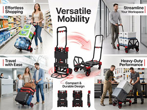 Carretilla de Mano Plegable Gliway de 4 Ruedas, Carretilla Portátil Adecuada para Aeropuertos, Almacenes, Supermercados - Product Image 4