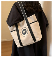 Sac fourre-tout en toile de coton biologique avec impression de logo personnalisé, sac à main pour femme, sac de plage, sac d'épicerie écologique réutilisable, sac fourre-tout en toile