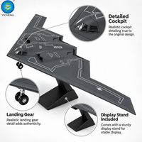 Modèle d'avion de chasse militaire B-2 Stealth Bomber 1:200 en alliage et plastique moulé sous pression avec support, collection et cadeau