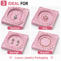 Boîte à bijoux personnalisée avec insert en velours floqué, plateau en plastique pour collier, boucles d'oreilles, bague, boîte cadeau