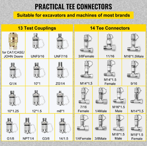 Duker réparation Portable extérieur Simple table de mesure de pression hydraulique kit de test pièces de machines de construction - Product Image 6