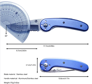 سكين قابل للطي يمكنك تخصيصه بنفسك بشفرة من الفولاذ عالي الكربون، هدية الهالوين لمحبي الأنشطة الخارجية، مقبض من الألومنيوم، معدات تخييم ونجاة - Product Image 6
