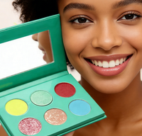 DIY Palette de fards à paupières 6 couleurs vives Maquillage en carton violet Poudre chatoyante imperméable pigmentée avec finition mate