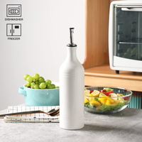 Bouteille d'huile et de vinaigre en céramique, bouteille de sauce soja en céramique, ensemble de bouteilles d'huile et de vinaigre, distributeur d'huile d'olive Opaque