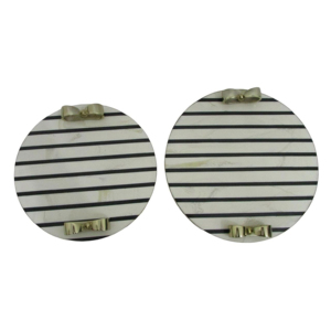 Vassoio Decorativo Ovale con Finitura in Marmo Bianco e Nero a Strisce per Tavolino da Caffè, Centrotavola, Comodino, Bagno e Vanità - Product Image 3