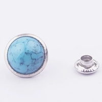 Tachuelas Decorativas de 10mm con Diseño de Hongo en Turquesa Sintética, Remaches de Doble Cara para Manualidades, Costura y Accesorios para Bolsos