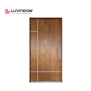 Modern Design Double Steel Roller Guide Sliding System Heavy Duty Industrial Interior Wood <strong>Barn</strong> <strong>Doors</strong> for Villa Application - Product Image 5