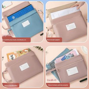 Bolsa Portadocumentos Impermeable Oxford Morandi de Kailijie con Cierre de Cremallera, Diseño de Etiqueta para Almacenamiento de Oficina, Impresión de Logotipo Personalizado - Product Image 2