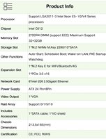 X99 Motherboard LGA2011-3 E5 V3/V4 2699V4 2696v4 C612 Chip Micro ATX NAS-Board DDR4 ECC RAM 6x2.5Gb LAN 2xM.2 NVME 8*SATA