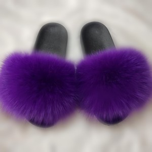Pantuflas de Mujer con Punta Abierta de Piel de Zorro, Suaves y Esponjosas, con Plantilla de Felpa, Cálidas y Antideslizantes, Sandalias/Zapatillas de <span class=keywords><strong>Casa</strong></span> - Product Image 3