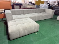 Ensemble de canapés modulaires sectionnels en tissu capitonné, siège profond, chaise longue en forme de L, meubles modernes pour salon