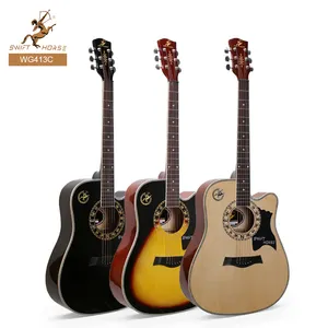 공장 가격 중국 제작 41 인치 어쿠스틱 기타 린든 탑 오쿠메 넥 로즈우드 핑거보드 매트 마감 기타