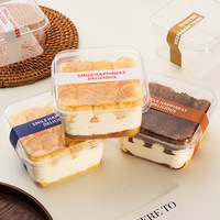 Boîte d'emballage pour gâteaux, petite boîte à tiramisu, mousse, dessert, jetable, à emporter, mille-feuilles carrée