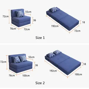 नीचे गुना futon के muti-प्रयोजन रात और दिन तह सस्ते कपड़े बाहर खींच एकल सीट सोफे बिस्तर