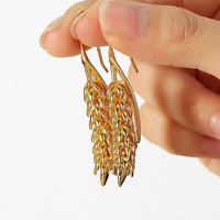 Mode créatif bohême élégant tout blé oreille crochet femme boucles d'oreilles femmes longue balancent cadeau pour un ami