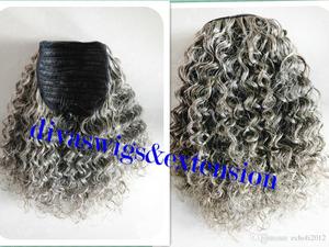 Extension de <span class=keywords><strong>cheveux</strong></span> brésiliens naturels queue de cheval, chevelure naturelle africaine, queue de cheval complète, avec closure grise, Clip, <span class=keywords><strong>sel</strong></span> <span class=keywords><strong>et</strong></span> <span class=keywords><strong>poivre</strong></span>, 140g - Product Image 6