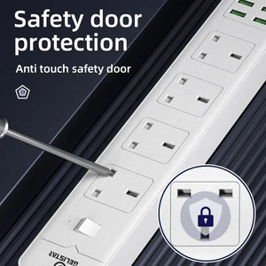 Regleta de carga rápida estándar UK, extensión multidireccional, Protector contra sobretensiones con enchufe de extensión usb - Product Image 3