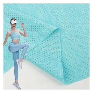 Custom Nylon Polyester Lycra Stretch Knit Cationic 160GSM Mesh Jersey Sports Yoga Wear Fabric For Leggings