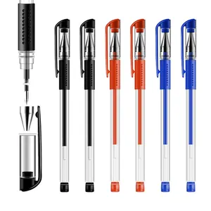 Sıcak satış jel kalem seti özel logo ile 0.5mm mavi jel kalemler siyah jel kalem