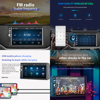 Podofo Double Din Autoradio avec Carplay et Android Auto 7 ''Écran tactile Autoradio BT Récepteur FM SWC Entrée USB/TF/AUX