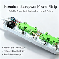 AB Schuko Prizli 4'lü Priz Çoklayıcı, 2 USB-C, 1 USB-A Girişli, 10A 250V Uzatma Kablosu, Duvara Monte Edilebilir, Akım Korumalı, OEM Toptan Satış