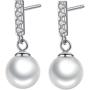 <span class=keywords><strong>Orecchini</strong></span> a Perno con <span class=keywords><strong>Perle</strong></span> in <span class=keywords><strong>Argento</strong></span> Sterling 925 per Donne e Ragazze, Gioielli alla Moda 2021 - Product Image 1