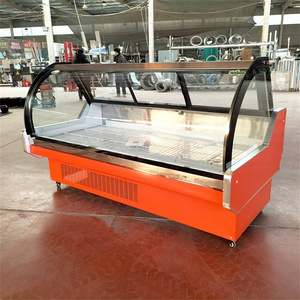 1.5m kính cong nhiệt độ đơn LED siêu thị thịt tươi trưng bày tủ lạnh Cửa hàng bán thịt trưng bày - Product Image 4