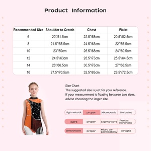 6-16 Niños Niñas Gimnasia Leotardo Body Ropa Diseñador Stripper Ropa de baile Patinaje artístico Competiciones Clase Actuaciones - Product Image 6