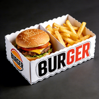 Carpeta Ecológica Biodegradable Personalizada para Comida Rápida, Hamburguesas, Papas Fritas, Alitas de Pollo, Entrega de Comida, Camiones de Comida