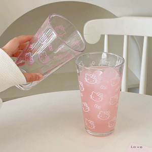 Bicchiere in Vetro con Simpatico Gattino Cartoon per Ragazze, Uso Estivo, Tazza Portatile per Caffè e Dessert da Hotel - Product Image 2