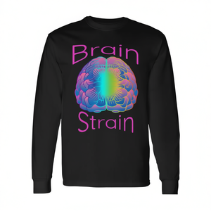 Brain Strain <b>Psychedelic</b> Long Sleeve <b>T</b>-<b>Shirt</b> Unisex Crew Neck Digital Printing Promotional Adult Wear - Product Image 3