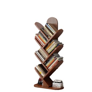 Bona Gold Square <b>Tree</b>-Shaped <b>Bookshelf</b> Solid Wood Large Capacity Floor Standing Modern Design Home Storage - Product Image 3