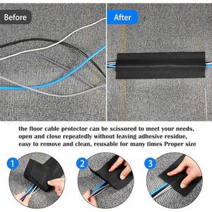Cache-câbles en velcro pour tapis, réutilisable, en nylon, protection de câbles pour tapis à boucles, gestion des câbles de bureau - Product Image 2