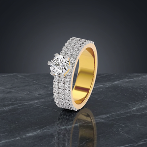 Anillo de compromiso de moissanita con corte brillante certificado por IGI, chapado en oro amarillo de 18 quilates, con engaste de puntas y piedra central, joyería clásica para mujer - Product Image 3