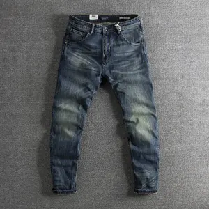 Grosir Jumlah Besar Cina Pakaian Murah Celana Jeans Denim Skinny Strech Pria Pengendara Sepeda Mode