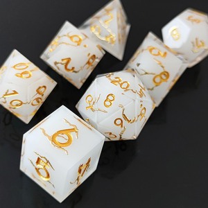 Tinh tế Vàng WHIT phổ biến đôi RPG dán ngục tối đa diện và rồng xúc xắc được thiết lập cho các trò chơi nhập vai - Product Image 3