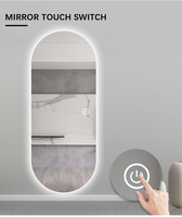 Lampe murale pour hôtel, maison, miroir ovale intelligent sans cadre avec lumière, miroir intelligent éclairé, miroir de courtoisie à led carré pour salle de bain