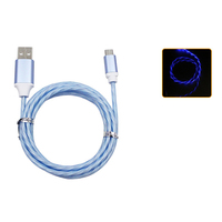 Kabel Data isi daya cepat, kabel Data ponsel, kabel pengisian daya cepat, warna LED, cocok untuk ponsel Android, USB, Tipe C