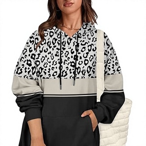Sudadera con Capucha Extra Grande para Mujer, Forrada de Felpa, Transpirable, de Poliéster/Algodón, Manga Larga, Hombros Caídos, Tejido de Punto, para Otoño, Estilo Casual - Product Image 4