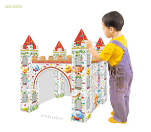 6 Colorful Pens Diy Paper Castle Toy 3D Puzzle Painting Art Cultivate Toy - Product Image 1