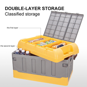 Caja de almacenamiento para <span class=keywords><strong>maletero</strong></span> de coche, viaje al aire libre, Camping, 70L, contenedor de almacenamiento de gran capacidad, caja de almacenamiento plegable, accesorios interiores - Product Image 5