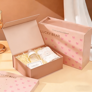 Coffret cadeau pour bébé ours rose mignon, emballage en papier de luxe pour nouveau-né, cadeau de naissance, cadeau d'anniversaire - Product Image 2