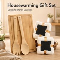 En gros, Planche à fromage en bambou avec 4 couteaux à fromage en acier inoxydable, Coffret cadeau de déménagement, Cadeau de cuisine pour maison neuve et fêtes