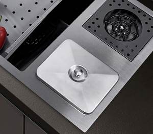 Fregadero de Cocina Grande de Acero Inoxidable 304 con Cubo de Basura Integrado, Lavabo Doméstico - Product Image 6