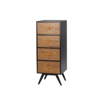 Armoire de rangement moderne autoportante en MDF à quatre tiroirs, réglable et mobile, pour la maison, le bureau, l'école, l'atelier et la salle de sport