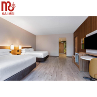 Ensemble de meubles de chambre à coucher en panneaux de bois pour appartement, hôtel 5 étoiles American Inn by Wyndham