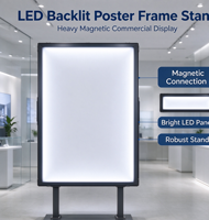 Stand d'affichage lumineux modulaire SEG 120x200cm, assemblage rapide sans outils pour exposition